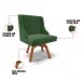 Kit 2 Cadeiras Estofadas Base Giratória de Madeira Lia Suede Verde - Ibiza