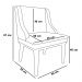 Kit 2 Cadeiras Estofadas para Sala de Jantar Base Fixa de Madeira Castanho Lia Suede Azul Marinho - Ibiza