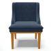 Kit 2 Cadeiras Estofadas para Sala de Jantar Base Fixa de Madeira Castanho Lia Suede Azul Marinho - Ibiza