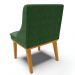Kit 2 Cadeiras Estofadas para Sala de Jantar Base Fixa de Madeira Castanho Lia Suede Verde - Ibiza