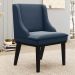 Kit 2 Cadeiras Estofadas para Sala de Jantar Base Fixa de Madeira Preto Lia Suede Azul Marinho - Ibiza