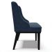 Kit 2 Cadeiras Estofadas para Sala de Jantar Base Fixa de Madeira Preto Lia Suede Azul Marinho - Ibiza