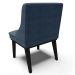 Kit 2 Cadeiras Estofadas para Sala de Jantar Base Fixa de Madeira Preto Lia Suede Azul Marinho - Ibiza