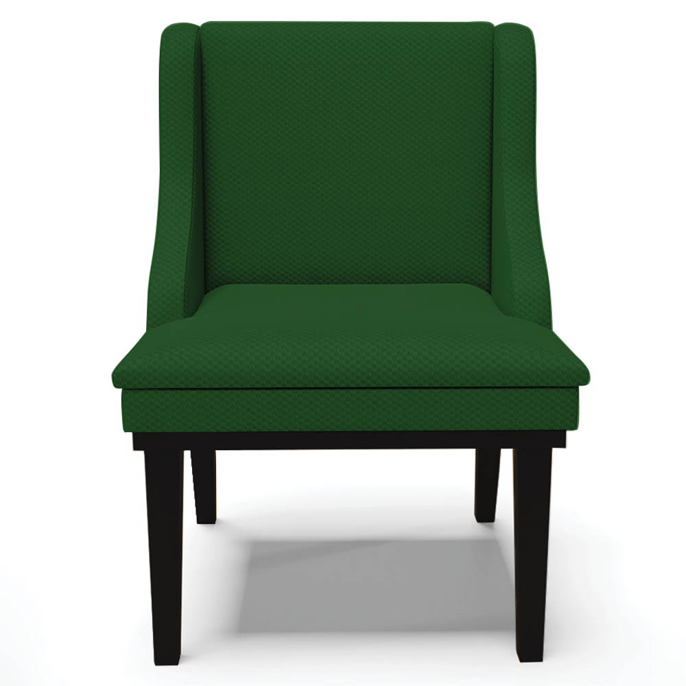 Kit 2 Cadeiras Estofadas para Sala de Jantar Base Fixa de Madeira Preto Lia Veludo Luxo Verde - Ibiza