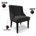 Kit 2 Cadeiras Estofadas para Sala de Jantar Base Fixa de Madeira Preto Lia Veludo Preto - Ibiza