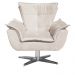 Kit 2 Poltronas Decorativas Base Giratória Cromada com Puff Opla Suede Bege - Ibiza