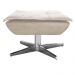Kit 2 Poltronas Decorativas Base Giratória Cromada com Puff Opla Suede Bege - Ibiza