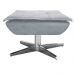 Kit 2 Poltronas Decorativas Base Giratória Cromada com Puff Opla Suede Cinza - Ibiza