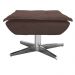 Kit 2 Poltronas Decorativas Base Giratória Cromada com Puff Opla Suede Marrom - Ibiza