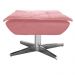 Kit 2 Poltronas Decorativas Base Giratória Cromada com Puff Opla Suede Rose - Ibiza