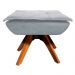Kit 2 Poltronas Decorativas Base Giratória Giromad com Puff Opla Suede Cinza - Ibiza