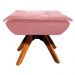 Kit 2 Poltronas Decorativas Base Giratória Giromad com Puff Opla Suede Rose - Ibiza