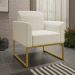 Kit 2 Poltronas Decorativas Base Industrial Dourada Maressa A19 Linho Grosso Bege - Ibiza