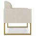 Kit 2 Poltronas Decorativas Base Industrial Dourada Maressa A19 Linho Grosso Bege - Ibiza