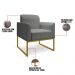 Kit 2 Poltronas Decorativas Base Industrial Dourada Maressa A26 Linho Grafite - Ibiza