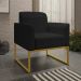 Kit 2 Poltronas Decorativas Base Industrial Dourada Maressa A79 Linho Preto - Ibiza