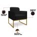 Kit 2 Poltronas Decorativas Base Industrial Dourada Maressa A79 Linho Preto - Ibiza