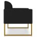 Kit 2 Poltronas Decorativas Base Industrial Dourada Maressa A79 Linho Preto - Ibiza