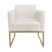 Kit 2 Poltronas Decorativas Base Industrial Dourada Maressa S03 Suede Bege - Ibiza