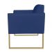 Kit 2 Poltronas Decorativas Base Industrial Dourada Maressa S04 Suede Azul Marinho - Ibiza