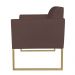 Kit 2 Poltronas Decorativas Base Industrial Dourada Maressa S06 Suede Marrom - Ibiza