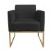 Kit 2 Poltronas Decorativas Base Industrial Dourada Maressa S07 Suede Preto - Ibiza