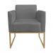 Kit 2 Poltronas Decorativas Base Industrial Dourada Maressa S08 Suede Grafite - Ibiza
