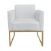 Kit 2 Poltronas Decorativas Base Industrial Dourada Maressa S10 Suede Cinza - Ibiza