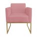 Kit 2 Poltronas Decorativas Base Industrial Dourada Maressa S17 Suede Rosê - Ibiza