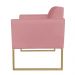 Kit 2 Poltronas Decorativas Base Industrial Dourada Maressa S17 Suede Rosê - Ibiza