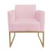 Kit 2 Poltronas Decorativas Base Industrial Dourada Maressa S19 Suede Rosa Bebê - Ibiza