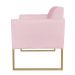 Kit 2 Poltronas Decorativas Base Industrial Dourada Maressa S19 Suede Rosa Bebê - Ibiza