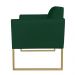 Kit 2 Poltronas Decorativas Base Industrial Dourada Maressa S23 Suede Verde - Ibiza