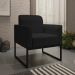 Kit 2 Poltronas Decorativas Base Industrial Preta Maressa A79 Linho Preto - Ibiza