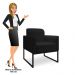 Kit 2 Poltronas Decorativas Base Industrial Preta Maressa A79 Linho Preto - Ibiza