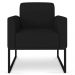 Kit 2 Poltronas Decorativas Base Industrial Preta Maressa A79 Linho Preto - Ibiza