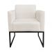 Kit 2 Poltronas Decorativas Base Industrial Preto Maressa S03 Suede Bege - Ibiza