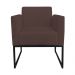Kit 2 Poltronas Decorativas Base Industrial Preto Maressa S06 Suede Marrom - Ibiza