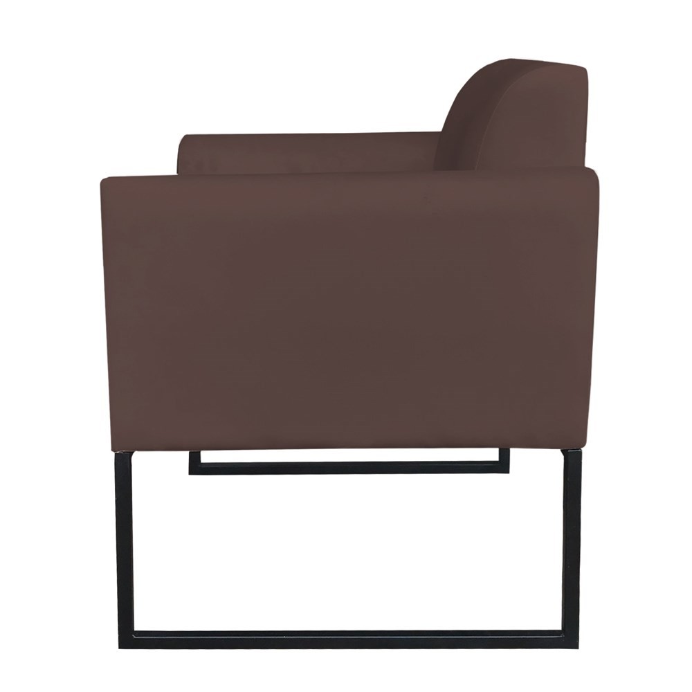 Kit 2 Poltronas Decorativas Base Industrial Preto Maressa S06 Suede Marrom - Ibiza
