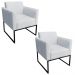 Kit 2 Poltronas Decorativas Base Industrial Preto Maressa S10 Suede Cinza - Ibiza