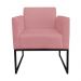 Kit 2 Poltronas Decorativas Base Industrial Preto Maressa S17 Suede Rosê - Ibiza