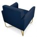 Kit 2 Poltronas Decorativas Base Industrial X Dourada Maressa S01 Suede Azul Marinho - Ibiza