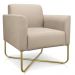 Kit 2 Poltronas Decorativas Base Industrial X Dourada Maressa S03 Suede Bege - Ibiza