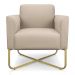 Kit 2 Poltronas Decorativas Base Industrial X Dourada Maressa S03 Suede Bege - Ibiza
