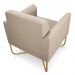 Kit 2 Poltronas Decorativas Base Industrial X Dourada Maressa S03 Suede Bege - Ibiza