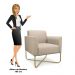 Kit 2 Poltronas Decorativas Base Industrial X Dourada Maressa S03 Suede Bege - Ibiza