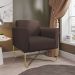 Kit 2 Poltronas Decorativas Base Industrial X Dourada Maressa S06 Suede Marrom - Ibiza