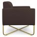 Kit 2 Poltronas Decorativas Base Industrial X Dourada Maressa S06 Suede Marrom - Ibiza