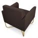 Kit 2 Poltronas Decorativas Base Industrial X Dourada Maressa S06 Suede Marrom - Ibiza