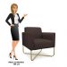 Kit 2 Poltronas Decorativas Base Industrial X Dourada Maressa S06 Suede Marrom - Ibiza